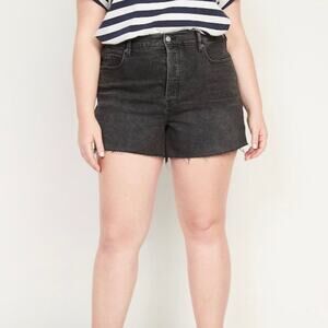 Old Navy Plus Sky High A-Line Denim Jean Short Women's 4X Washed Black